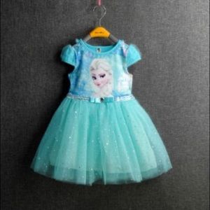 Elsa Sparkly Tutu Blue Dress